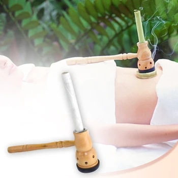 

Body Wood Moxibustion Box Mini Gourd Healing Tool With Moxa Stick Home Health Care Navel Massage For Acupuncture Burner Holder