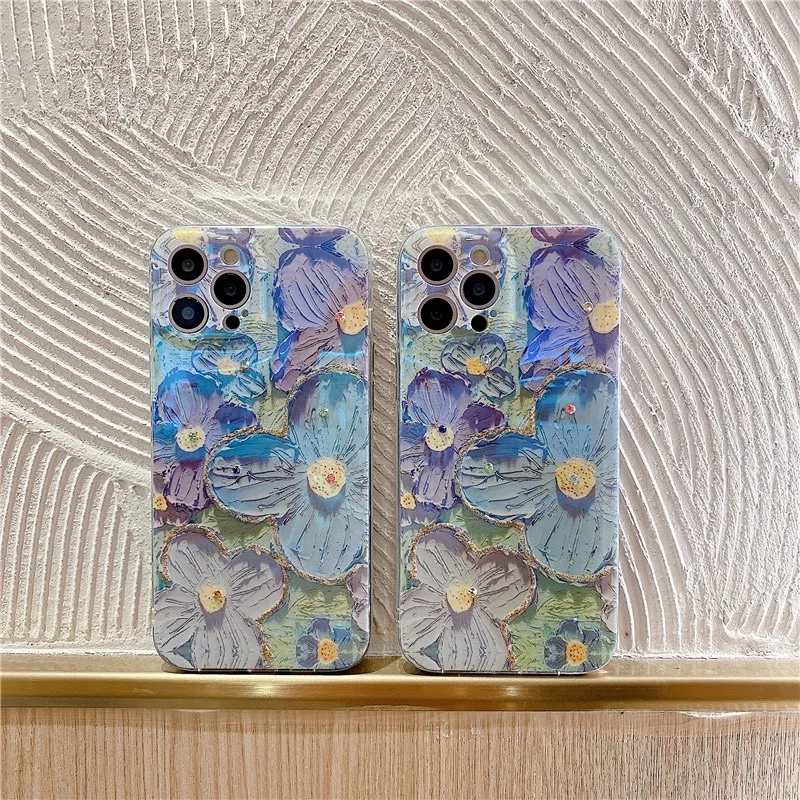 Gorgeous 3D Glitter Flower Silicone Phone Case Skin For iPhone 13 7 8 Plus Soft Protect Case For SE XR XS MAX 12 Mini 11 Pro Max iphone 13 pro phone case