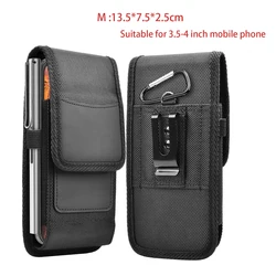 Multi-Function Belt Clip Phone Holster with Wallet and Card Holder - Premium Nylon Pouch for Nylon (Size M)