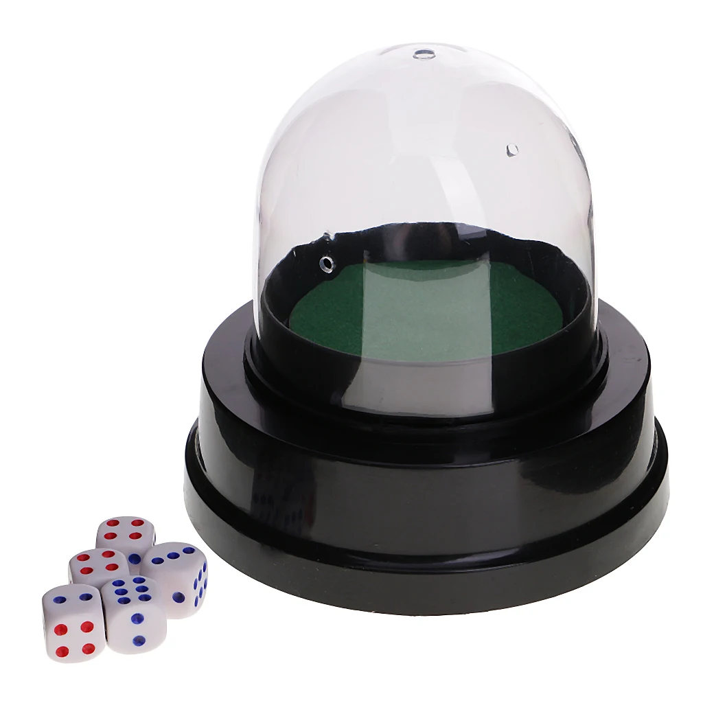 Professional Automatic Dice Roller Cup Domes Battery Powered With 5 Dices
