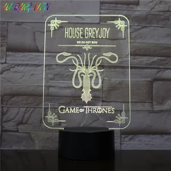 

House Greyjoy of Pyke Children's Night Light Led Touch Sensor Acrylic Lamp Bedside Atmosphere Usb Led Lamp Child Game of Thrones