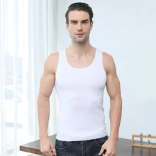 3 шт./лот, мужской бесшовный жилет размера плюс, нижнее белье, круглый вырез, модал, хлопок, без рукавов, майка для спортзала, футболки для сна, майка