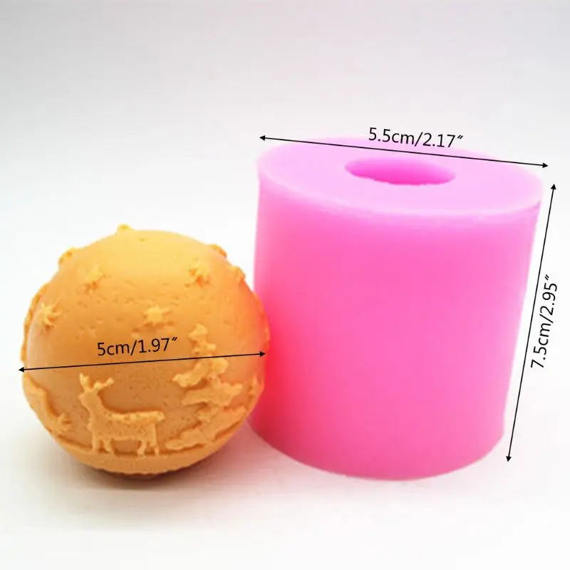 3D Рождественский шар, форма для свечей, сделай сам, силиконовая форма для мыла, для изготовления помадки, украшения торта, инструмент для выпечки