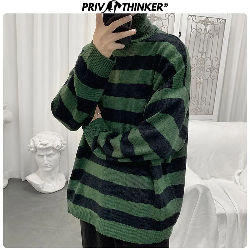

Privathinker Men New Striped Sweaters Mens Woman Autumn Winter Knitted 2020 Clothes Male Colorful Turtleneck Pullovers Sweater