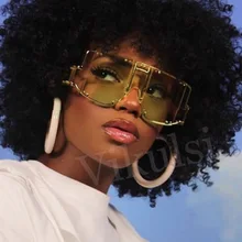 Уникальные женские роскошные большие солнцезащитные очки больших размеров женские квадратные цельные солнцезащитные очки мужские оттенки брендовые зеленые очки с заклепками для женщин