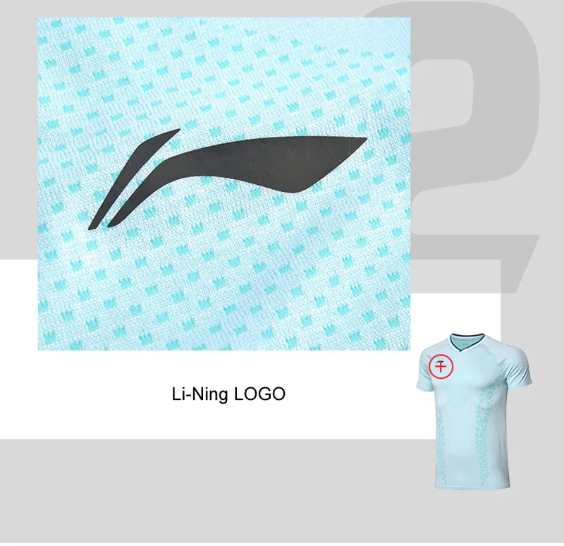 Li-Ning для мужчин, для соревнований по бадминтону, дышащие футболки на сухом тонком подкладе из нейлона и полиэстера, Спортивная футболка AAYP279 MTS3144