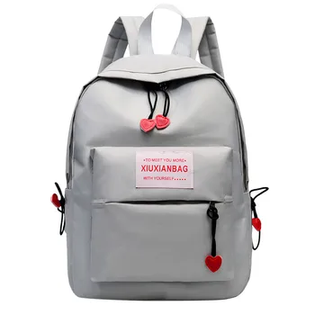 

Womens backpacks for school 2020 Fashion Women Nylon Solid Color Capacity Student Backpack Travel Couple Bag sac a dos femme A40