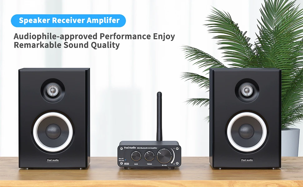 Fosi audio amplificador estéreo, bluetooth, 2 canais,