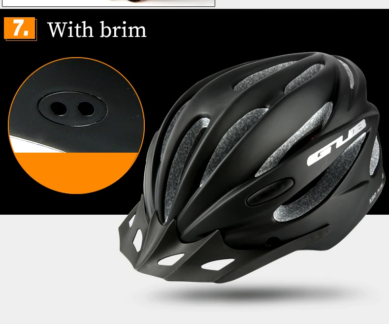 Casque de vélo GUB K80 avec visière et lunettes magnétiques - Blanc