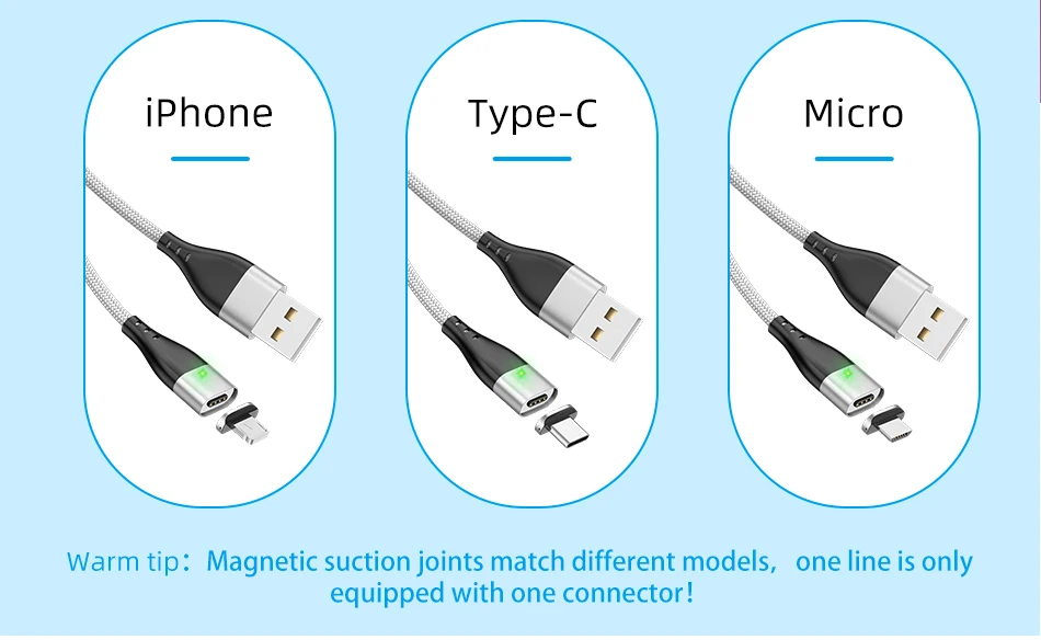 GTWIN 3A Магнитный кабель для iPhone 11 Pro XS Max X 7 Micro usb type C Быстрая зарядка зарядное устройство для samsung S10 S9 USB-C кабель для передачи данных
