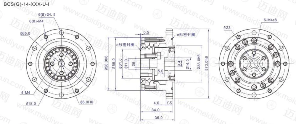 Description Picture 3 of itemHigh torque high precision gearbox BCS-32-80-I series hollow harmonic reducer