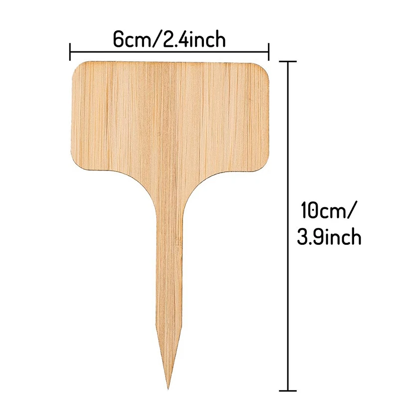 

50Pcs Bamboo Plant Labels , Eco-Friendly T-Type Wooden Plant Sign Tags Garden Markers for Seed Potted Herbs Flowers Vegetables (