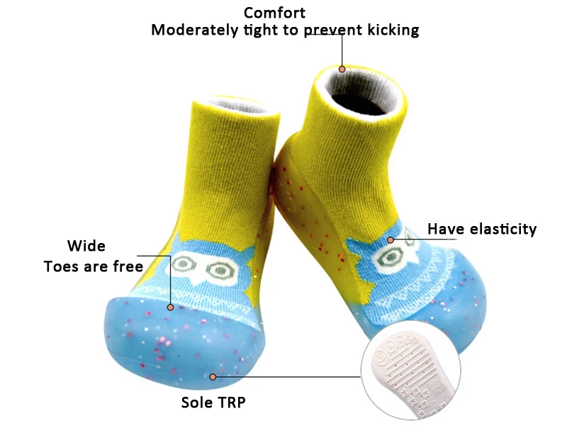 Носки для новорожденных; носки-тапочки с мягкой резиновой подошвой для первых шагов; хлопковые носки-Тапочки
