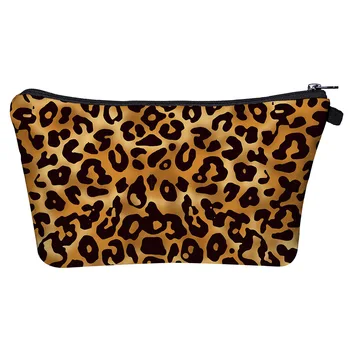

Zohra Amazon Hot Selling Classic Leopard Pattern Cosmetic Bag 3D Digital Printing Waterproof Storage Washed Bag Customizable