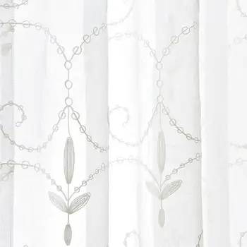 

American Country Curtain White Sheer for Living Room Lamp Pattern Tulle Drape Window Screen Curtain Panel Custom Made X179#40