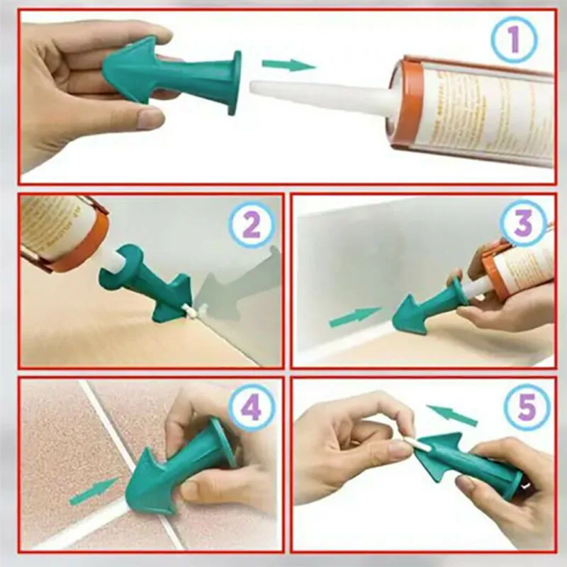 Silicon Sealant Nozzle Plus Scraper Set scraper&trowel caulking nozzle Applicator Silicone Caulking Finisher Home Tools 3pcs/set razor blade scraper