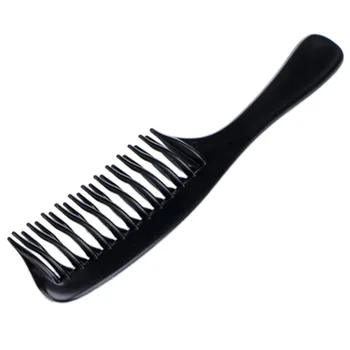 

Durable Plastic Double Row Tooth Detangling Hair Comb Hair Brush Hairdressing Salon Tool Suitable for All Hair Types Black