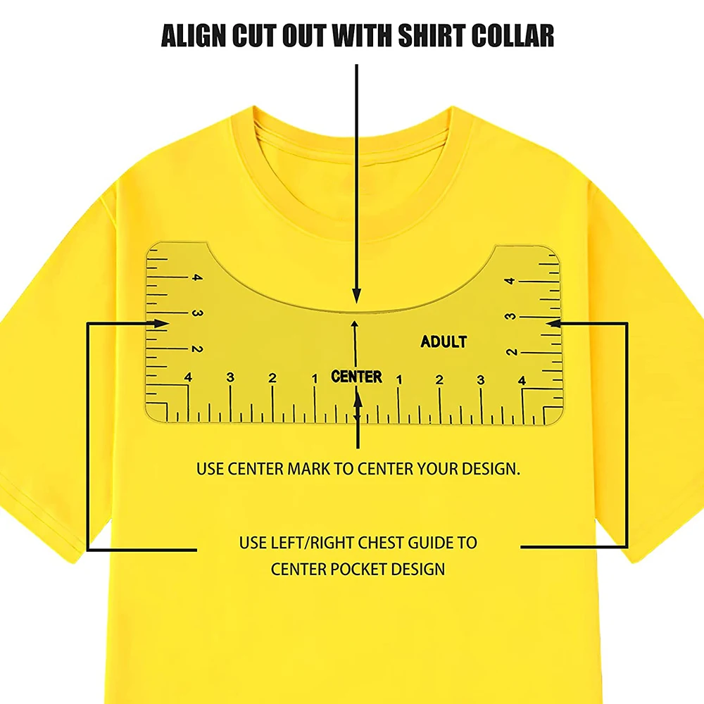 Mienno Tshirt Ruler, T-Shirt Alignment Tool, Tshirt Ruler Guide