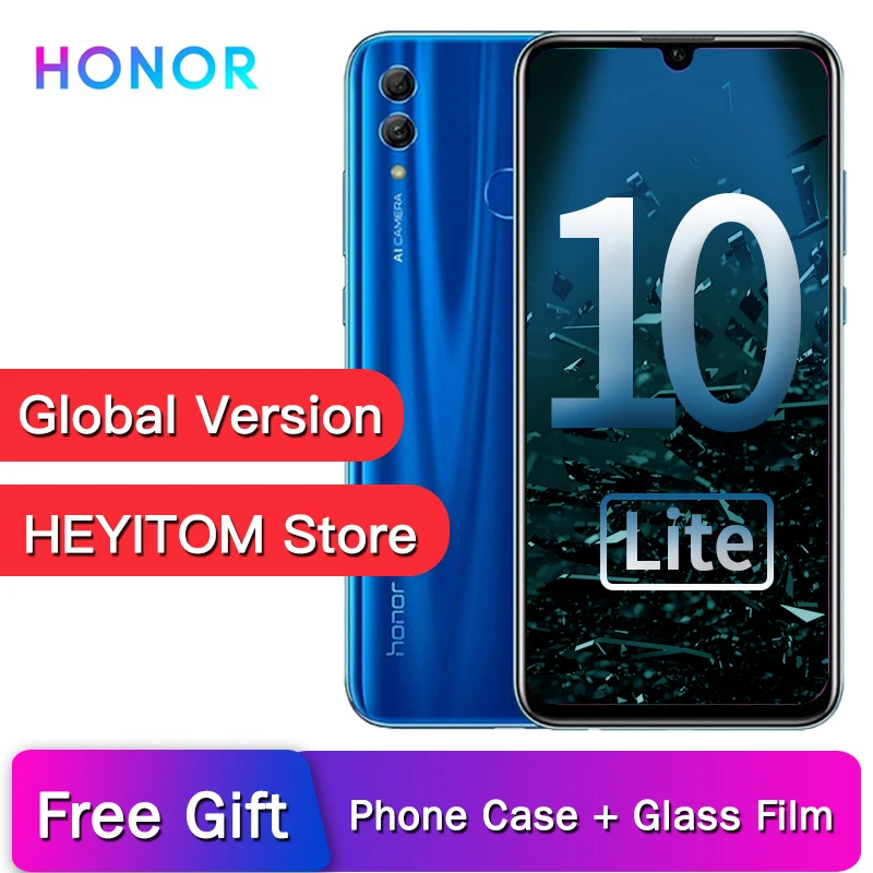 Оригинальный Honor 10 Lite глобальная версия смартфона EMUI 9 0 полный экран 6 21 &quotFHD 2340X1080