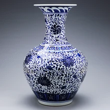 Цзиндэчжэнь керамика ремесло поставки ручная роспись Античная синий и белый фарфор китайский стиль дома Цветочная композиция 3 модели