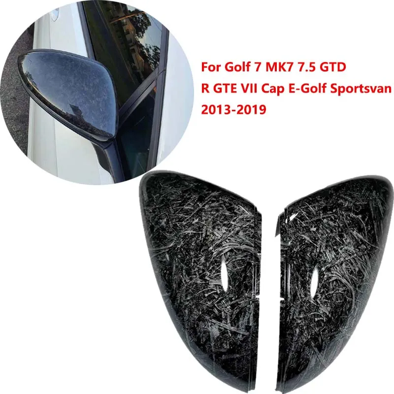 

For Golf 7 MK7 7.5 GTD R GTE E-Golf Sportsvan 2013~2019 Car Forged Carbon Pattern Side Wing Mirror Cover Rearview Mirror Caps
