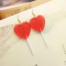 Блестящие сбоку дизайн модные брендовые ювелирные изделия Красочные акриловые конфеты леденец прекрасные серьги для женщин милые серьги