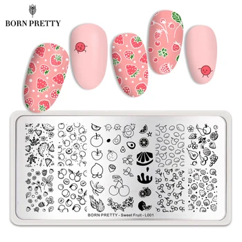 

BORN PRETTY Fruit Series Nail Stamping Plate Rectangle Stainless Steel Lemon Watermelon Image Nail Template Stamp Template
