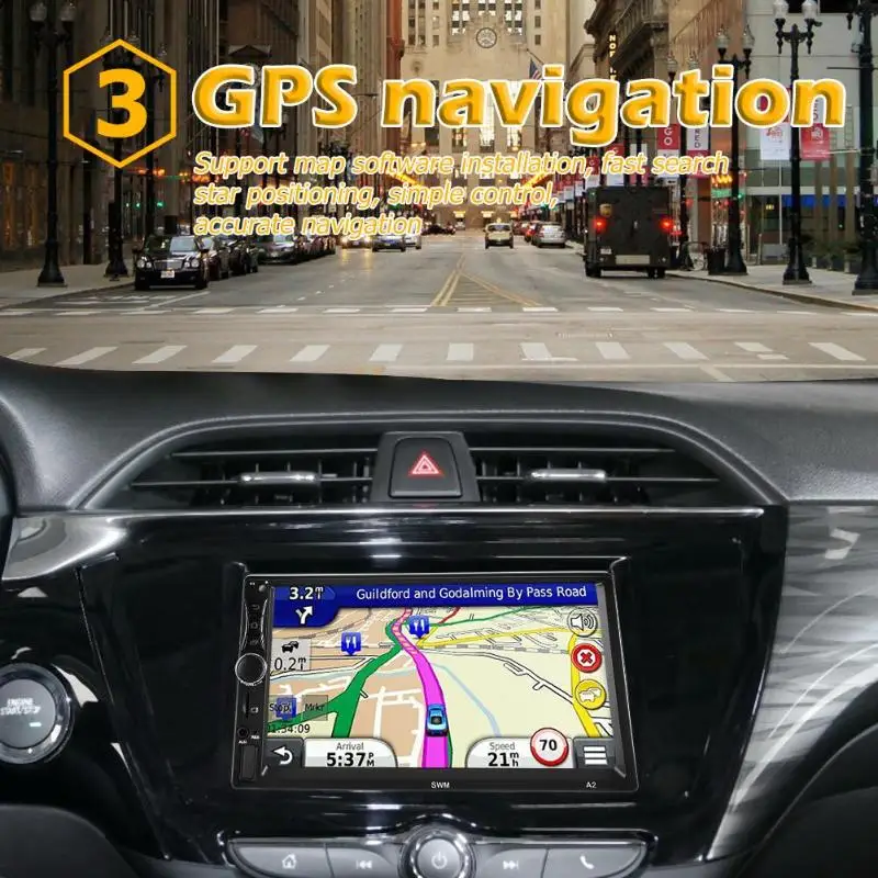 7 дюймов A2 Android 8,1 Автомобильный gps навигатор стерео 1 Гб+ 16 Гб четырехъядерный Bluetooth WiFi USB Радио приемник в тире головное устройство