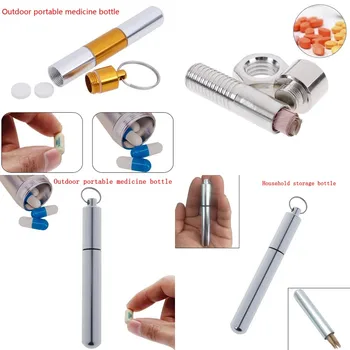 

Outdoor Portable Waterproof Outdoor Medicine Pill Container Aluminum Case Keychain Metal Waterproof Box Case Container