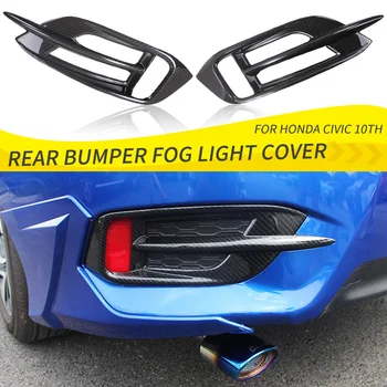 

fit civic 10th rear Fog Light Lamp Cover Eyebrow trim frame ABS CARBON FIBER car Accessories 2016 2017 2018 2019 2020