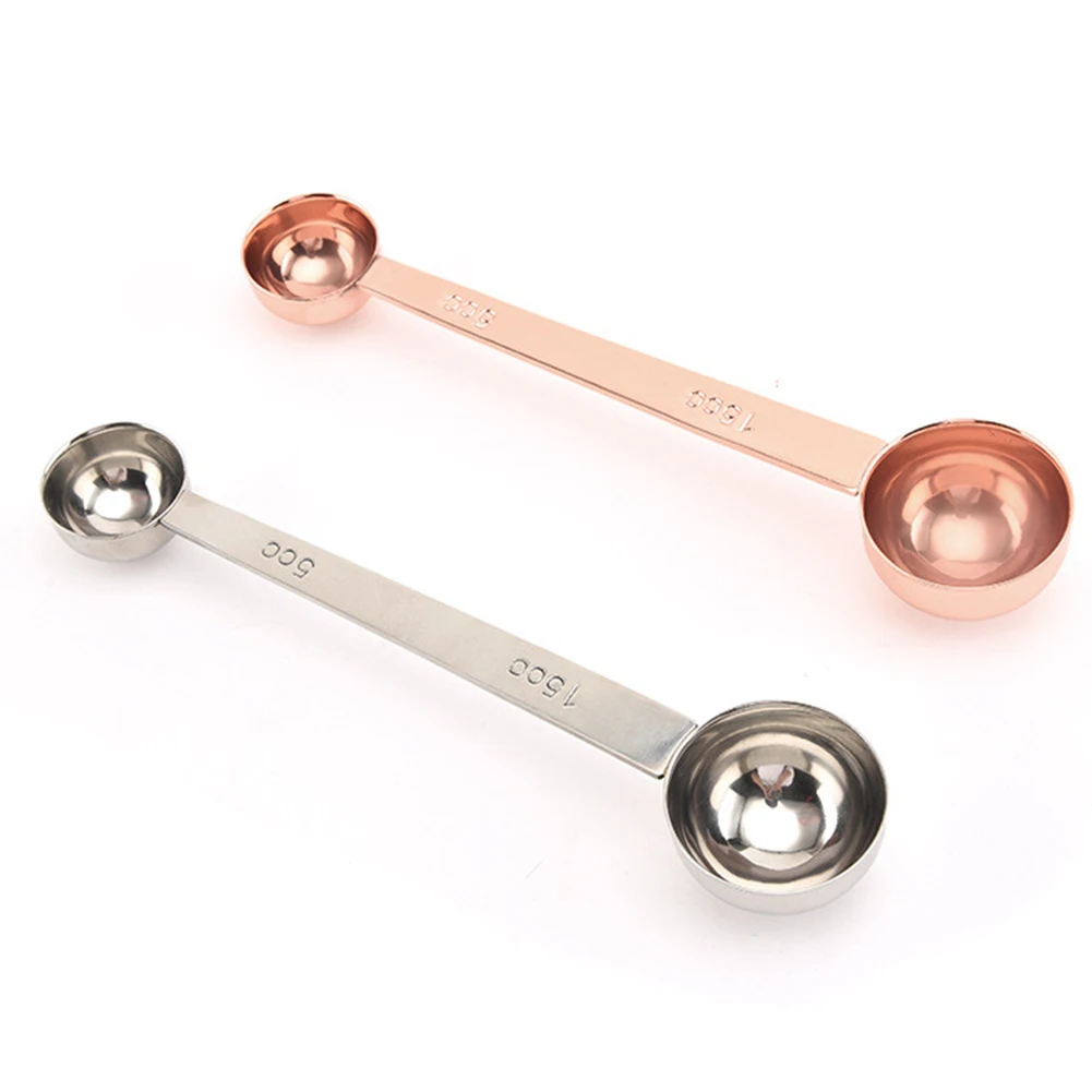 

Double Side Measuring Spoon Stainless Steel Coffee Scoop Tablespoon Tool MF