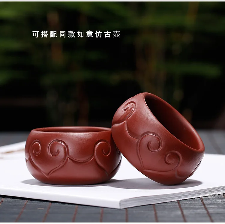 Yixing Clay Tea Set Small Cup Word Raw Ore Dahongpao Tea Wish Cup Small Master Cup Top Grade Handmade Genuine Product Consignmen