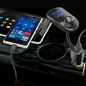 

Dual USB MP3 Player Car Cigarette Lighter Charger Splitter Automobiles QC 3.0 Fast Charge with Bluetooth Handfree FM Transmitter