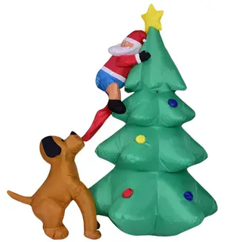 

1 Set Of Christmas Scenes Santa Claus Climbs Trees Inflatable Decor Photography Props Christmas Outdoor Decoration