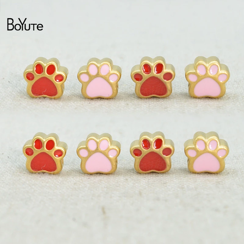 

BoYuTe (10 Pieces/Lot) Matte Gold Plated Feet Shape Spacer Beads Factory Direct Sale Handmade Diy Brass Beads Accessories