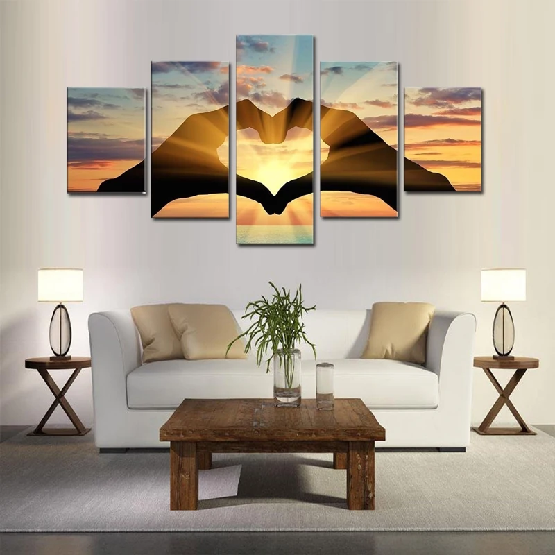 Без рамы 5 шт. абстрактная пара любовь группа печать пейзаж живопись на холсте