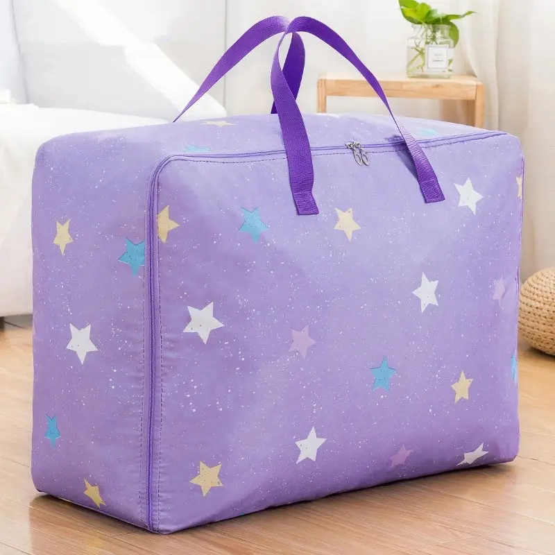 purple star Сумка для хранения из ткани Оксфорд, тканевая сумка для хранения игрушек, большая Вместительная дорожная сумка, органайзер для чемодана, стеганая сумка для хранения, органайзер для шкафа - Цвет: purple star