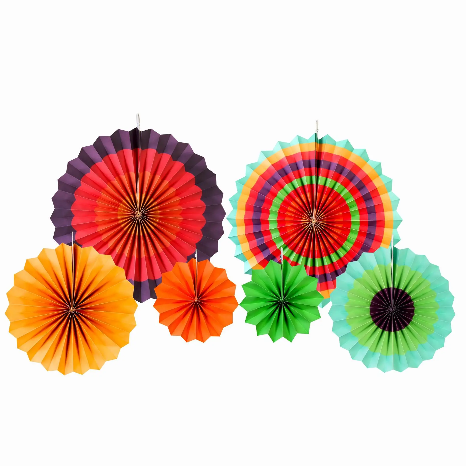

1set Paper flower fan background wall diy paper fan flower ball mall hanging decoration window birthday wedding pull flower