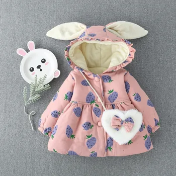 

2019 Autumn Winter Baby Girl Coats Jackets For Girl Hooded Thick Warm Infant Overcoats Toddler Baby Girl Clothes Kids Outerwear
