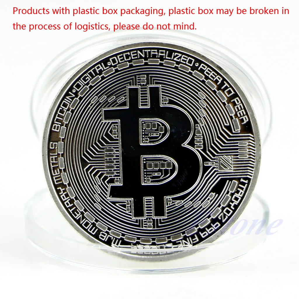 

New Plated Silver Bitcoin Coin Collectible BTC Coin Art Collection Gift Physical