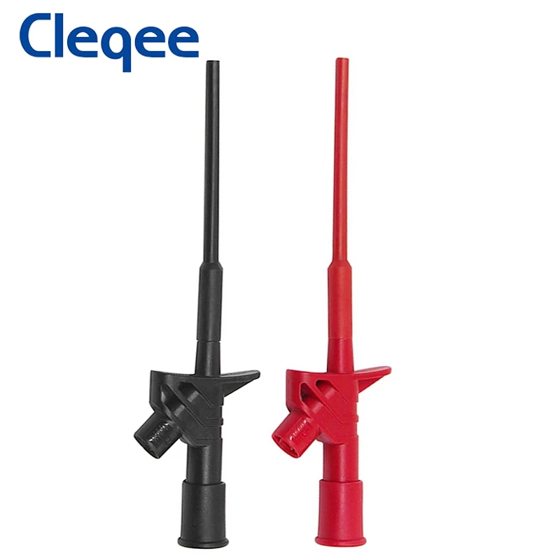 

Cleqee P5004 2 шт. Профессиональный изолированный быстрый тест крюк зажим высокого напряжения гибкий тестовый зонд CAT III 1000 в 10A