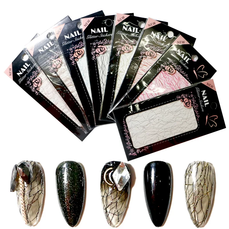 

1 Pcs 7x10cm Nail Sally Mesh Sticker Japanese Nail Color Fragments Mesh Stickers Nail Decoration