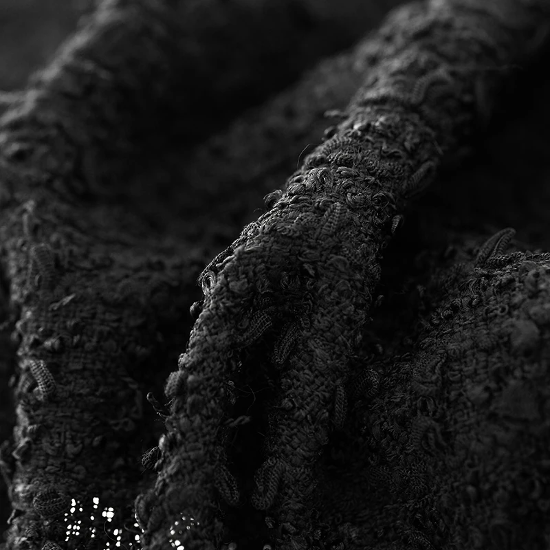 Белый waxberry Италия черный круг твидовая ткань одежда Материал осень женская