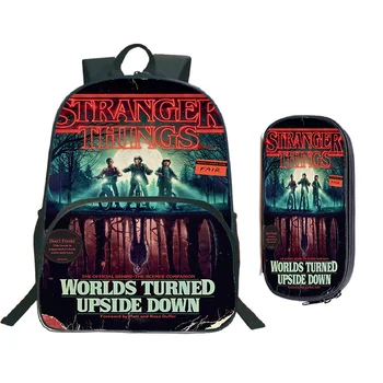 

Beautiful Stranger Things Backpack Students Boys Girls Rucksack Fashion Surprise Gift Schoolbag (2 Set / Backpack +pencil Case)