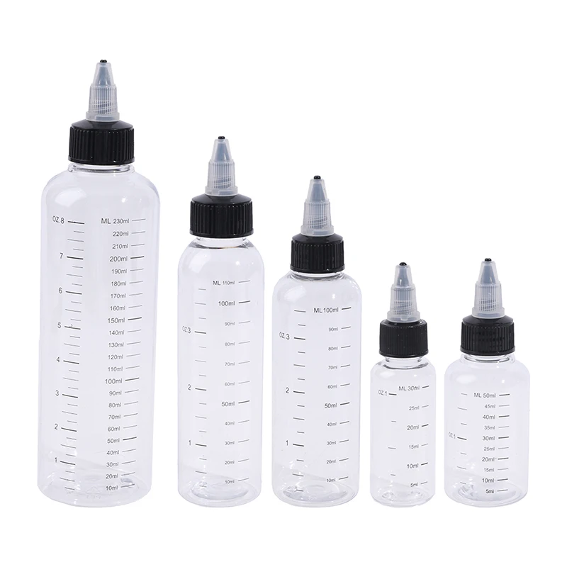 1Pcs 30/60/ 100/120/250ML Kunststoff rohr Flüssigkeit Kapazität Dropper Flaschen Twist Top Cap Tattoo Pigment tinte Container – Detail 15