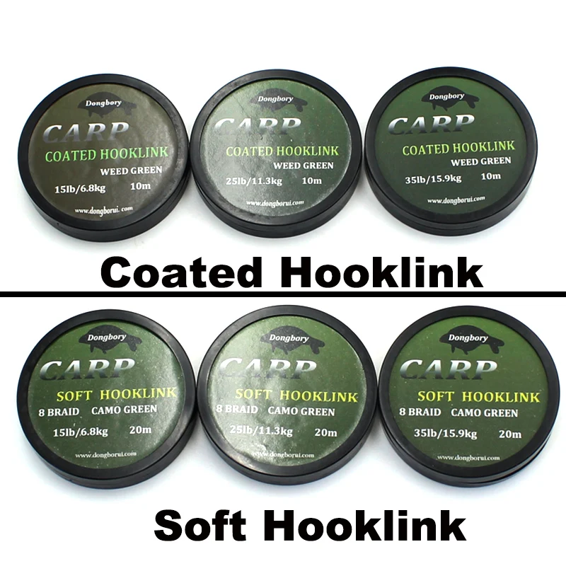 1PCS Carp fishing line Coated Hook Link Camo Green Hooklink Stiff