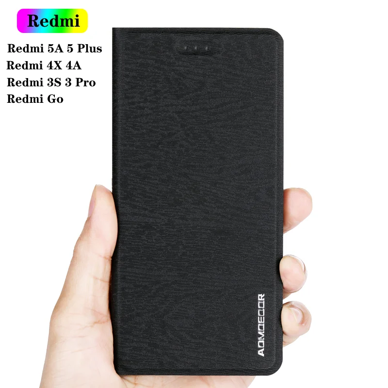 

Leather Flip Case Cover for Xiaomi Redmi 5 Plus 5A 4 Prime Redmi Go 4X 4A 3s 3 Pro Mobile Phone Flip Wallet Back Covers Cases