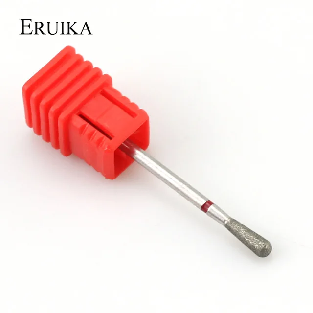 ERUIKA 1 шт. алмазное сверло для ногтей с красным заусенцем, электрическая пилка для ногтей, фреза, маникюрные наконечники, инструменты для очистки ногтей