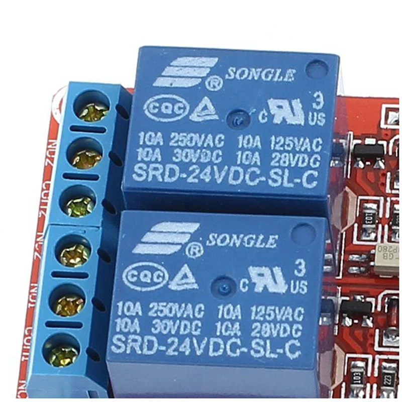 DIY 2-CH Высокий/низкий уровень реле Плата расширения Модуль DC 24 В