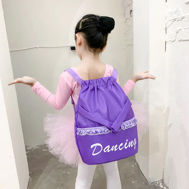 Ruoru Drawstring Ballet Dance Bag Kid Ballet Bag for Children Ballerina School Dance Backpack Kids Adult Gym Dancing Backpack